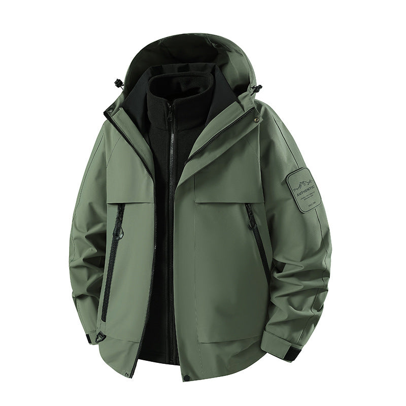 Men's two-in-one waterproof winter parka with removable fleece inner jacket Amarae