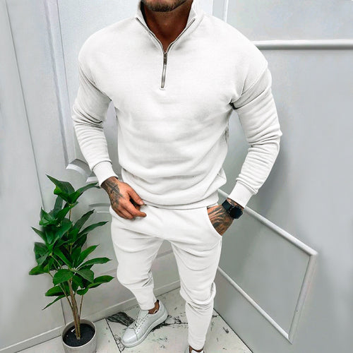 Sporty fleece pullover for men with short zipper and trendy fit Amarae