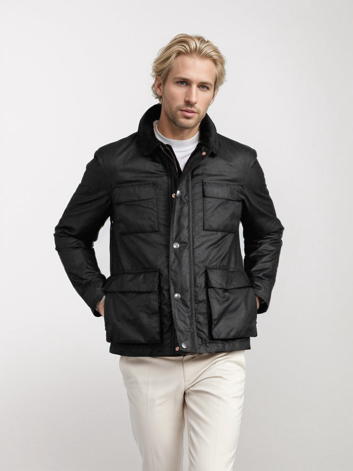 Functional sports jacket for men with practical pockets and high collar Lune London