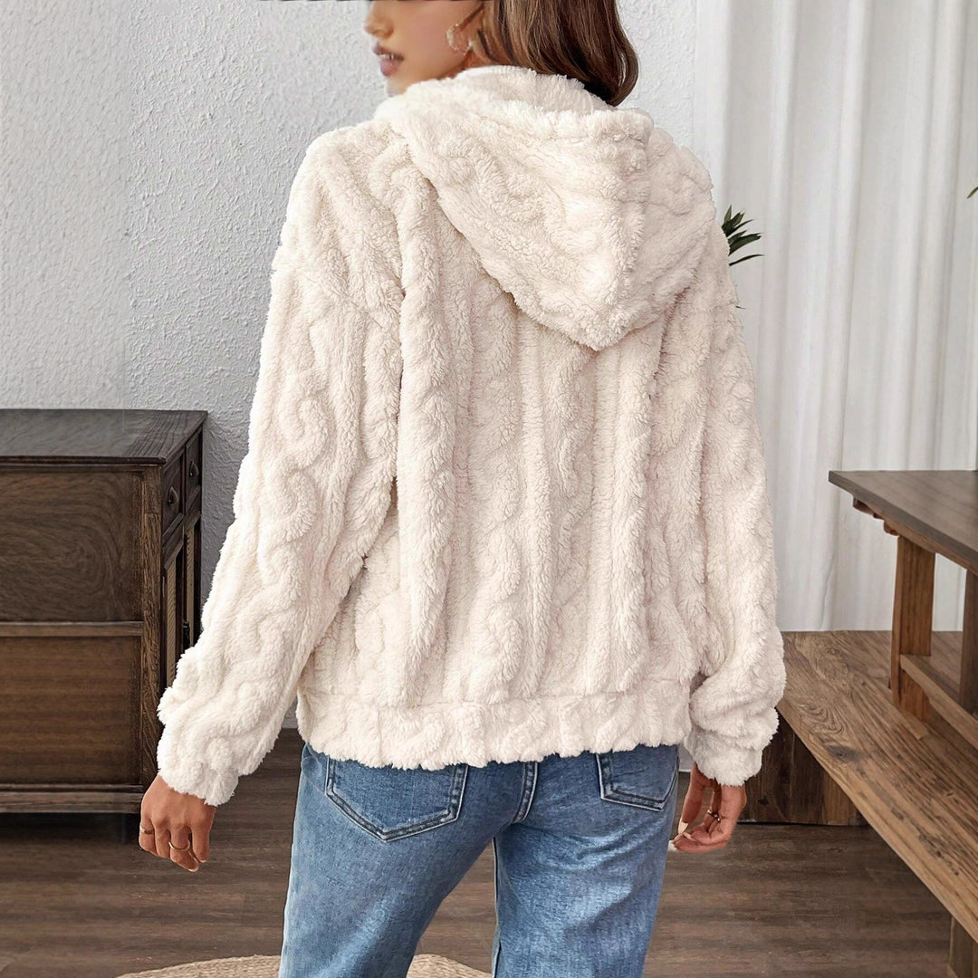 Ladies comfortable fleece jacket with twisted pattern Lune London