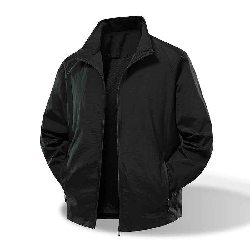 Men's Ultralight Windbreaker with Breathable Mesh Lining and Concealed Zipper Amarae