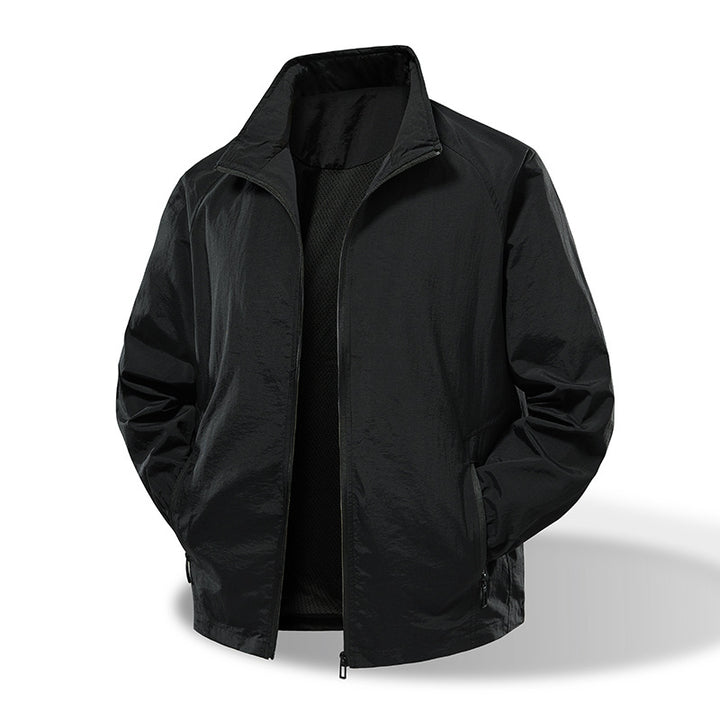 Men's Ultralight Windbreaker with Breathable Mesh Lining and Concealed Zipper Amarae