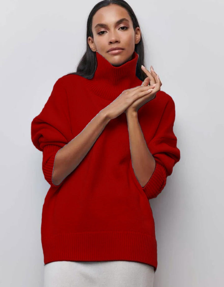 Women's Oversized Turtleneck Sweater Made Of Soft Knit Lune London