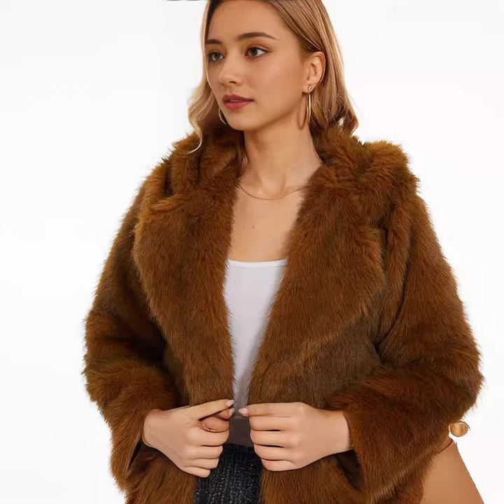 Ladies Hooded Jacket Fluffy Amarae