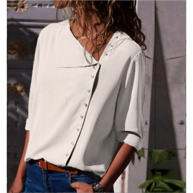 Ladies Buttoned Relaxed Fit Blouse Lune London