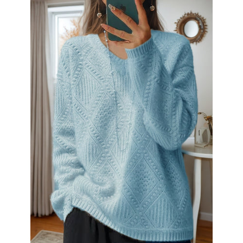 Knit sweater for women with a structured treatment and a soft texture Amarae