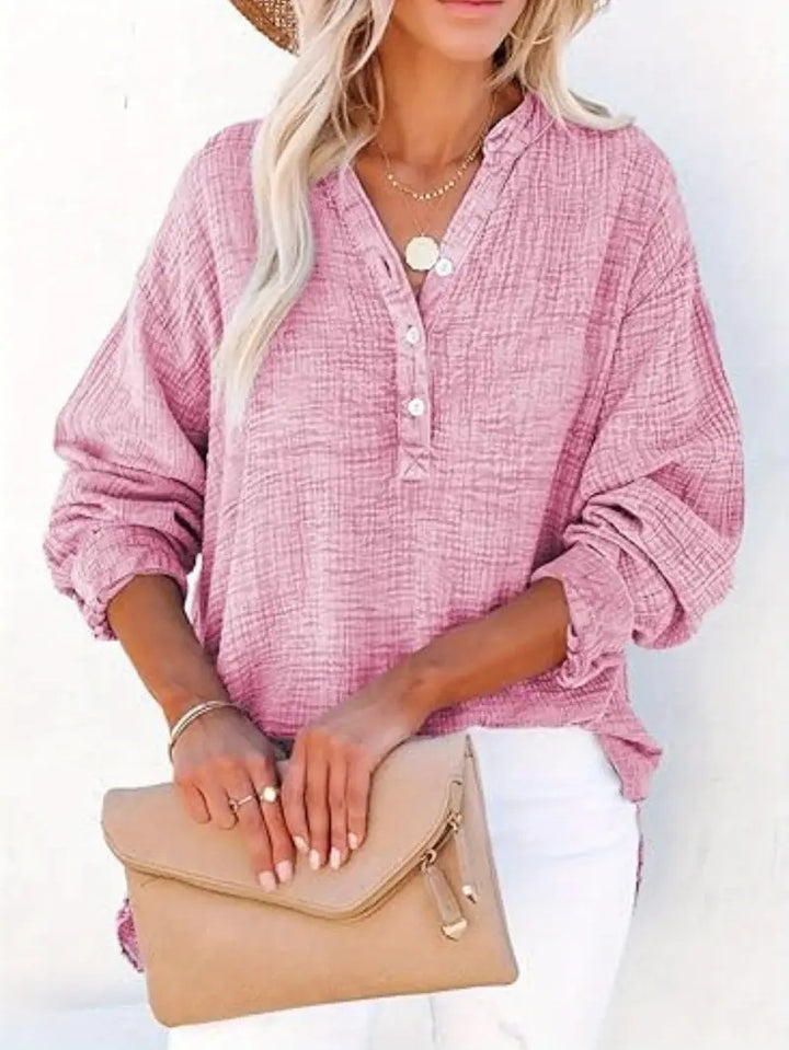 Casual cotton shirt for women with button placket Lune London