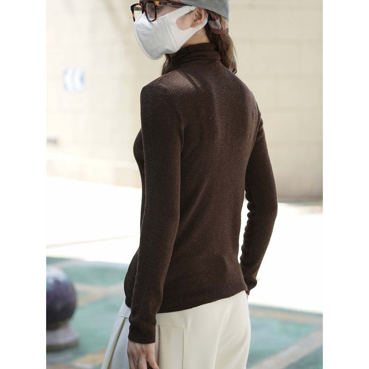 Women's Fine Cashmere-Effect Roll Neck Sweater in Slim Fit from Fine Knit Amarae