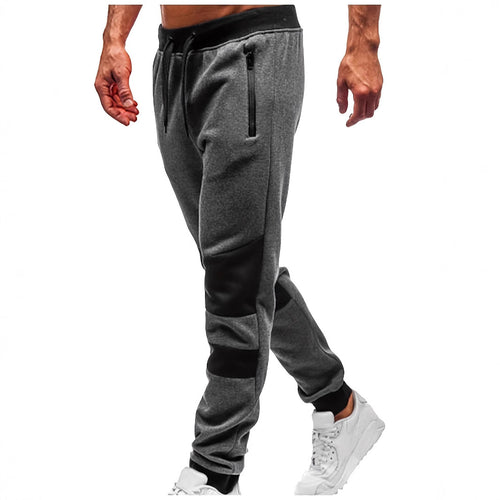 Men's sporty jogger pants with zipper and stylish contrasting panels Amarae