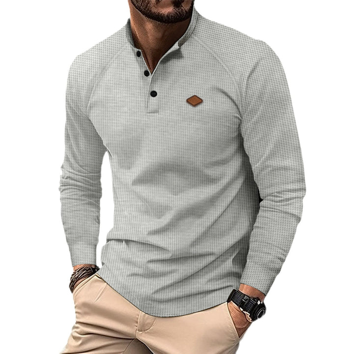 Men's long sleeve shirt with textured design and stylish Henley neckline Chic and style