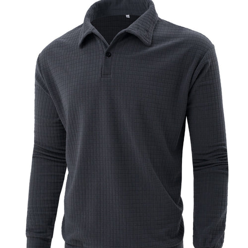 Men's Long Sleeve Polo with Structured Surface Amarae