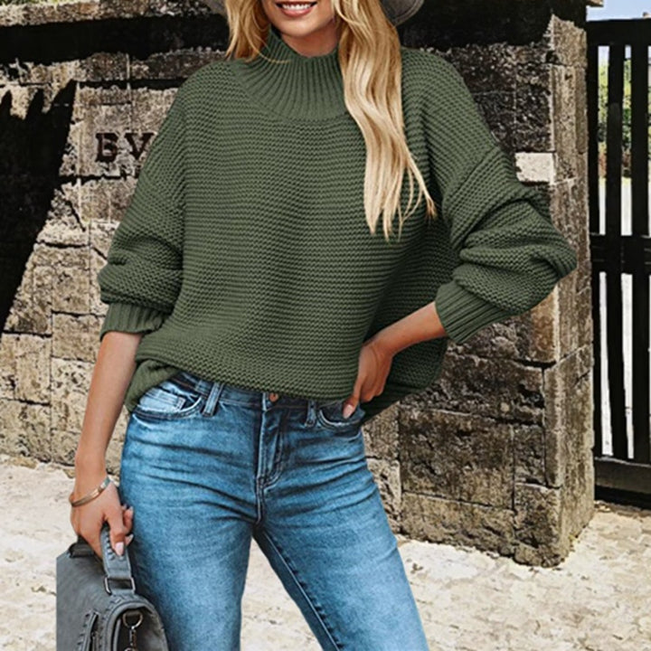 Pull en maille épaisse pour femmes avec col haut et coupe décontractée surdimensionnée Chic & Stil