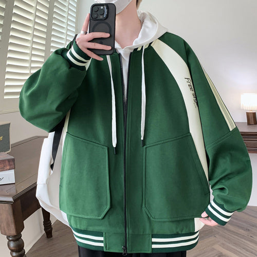 Unisex sporty bomber jacket with contrasting sleeve edges Amarae