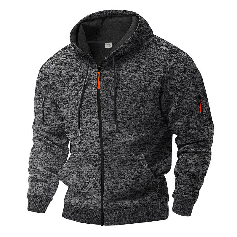 Men's hoodie jacket with high-performance zipper and practical side pockets Chic and style