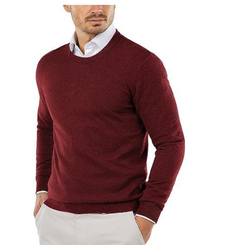 Men's Elegant Round Neck Sweater Made Of Fine Cotton Lune London