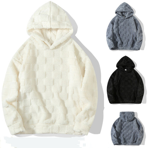 Women Cozy Fleece Hoodie with Textured Design and Hood Amarae