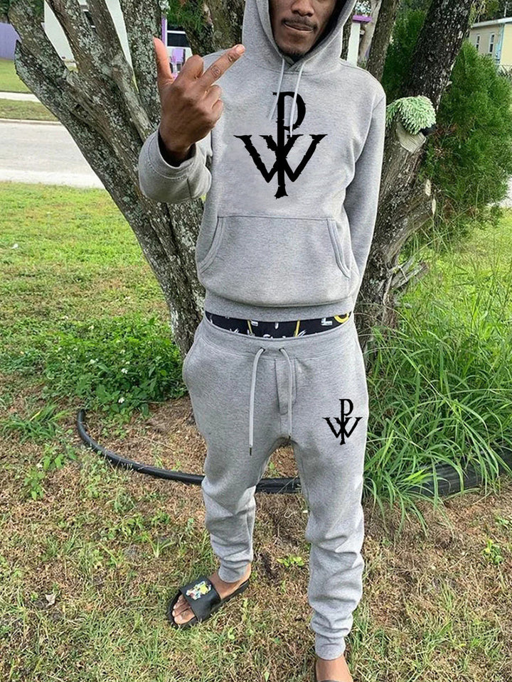 Men's hooded sweatshirt and jogger pant set with high-quality logo design Lune London