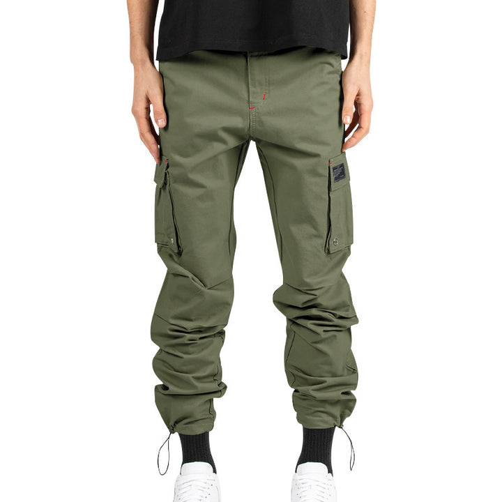Functional cargo pants for men with elastic waistband and multiple pockets Lune London