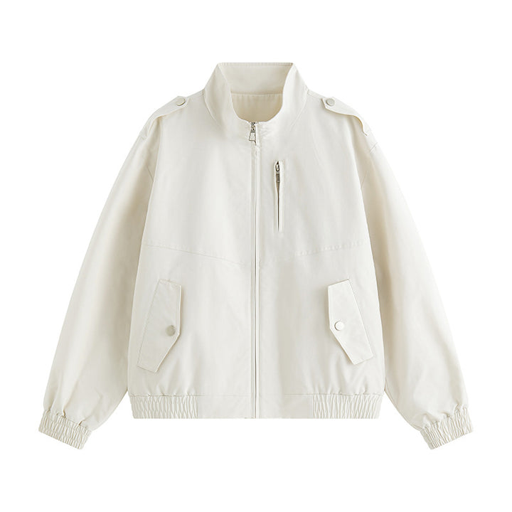 Practical leisure jacket for men with stand-up collar and side bellows pockets Lune London