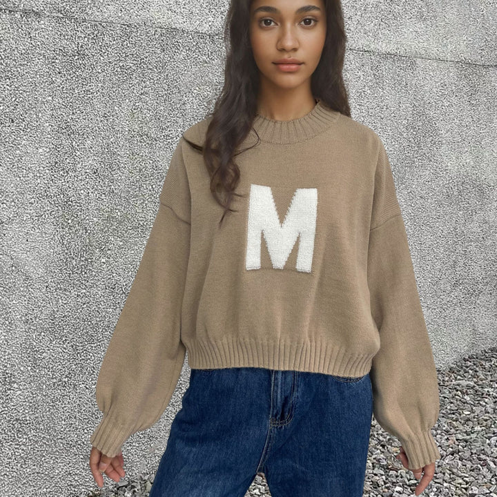 Casual women's sweater with a catchy letter pattern Lune London