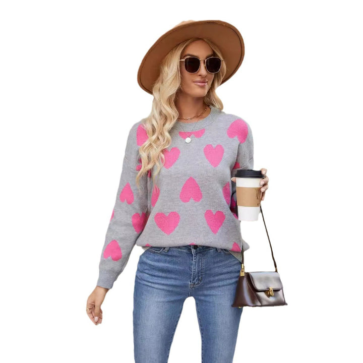 Ladies Cozy Sweater with Heart Patterns Lune London