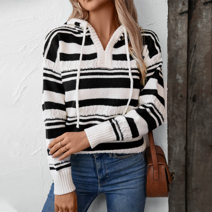Women's hoodie with modern stripe patterns Lune London