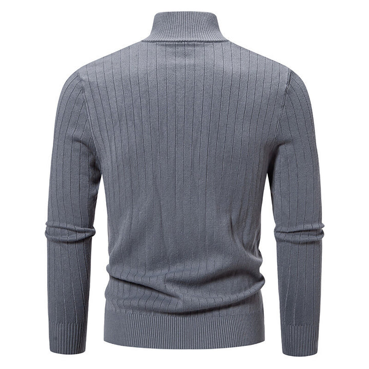 Men's knitted sweater with modern zipper and ribbed structure Lune London
