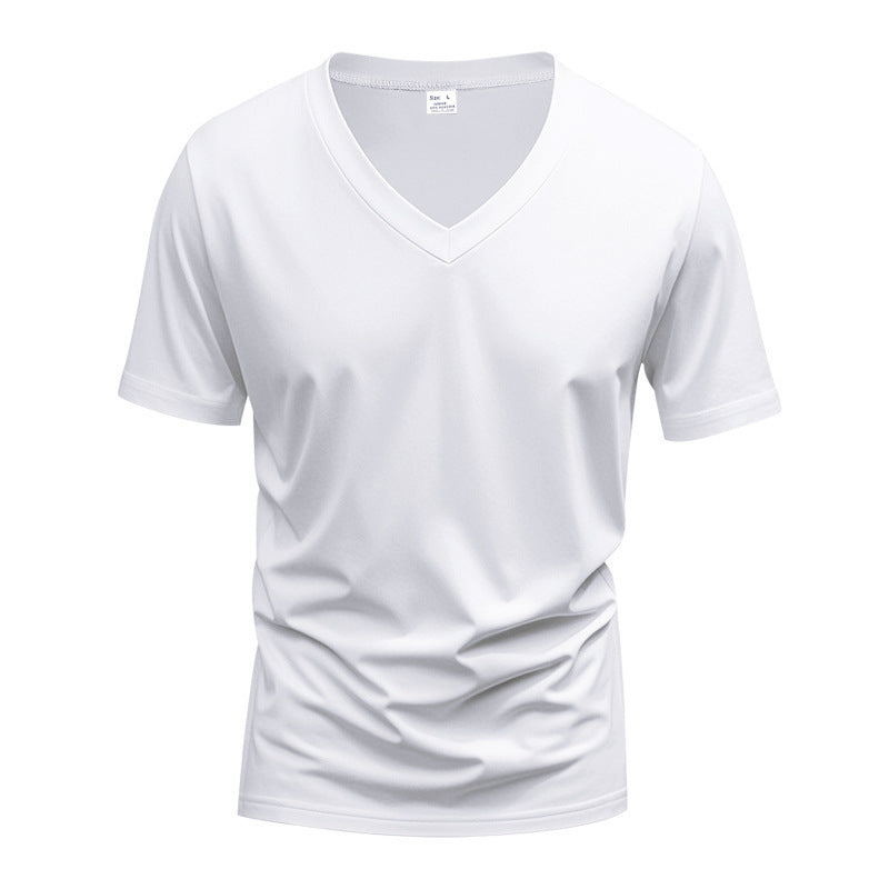 Functional T-shirt for men with V-neck in breathable material Lune London