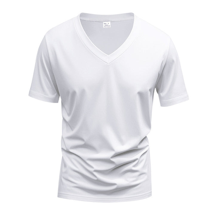 Functional T-shirt for men with V-neck in breathable material Lune London