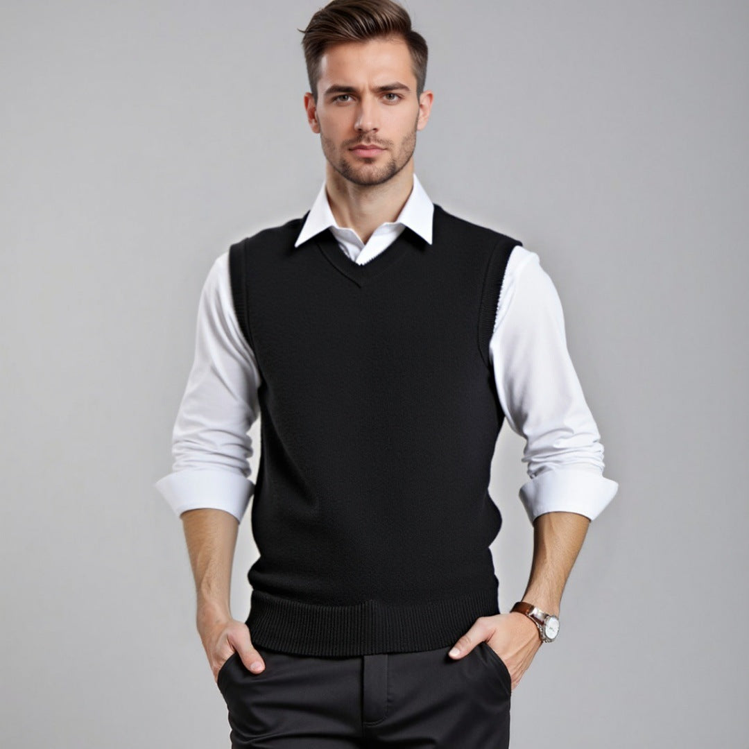Stylish men's V-neck sweater vest Lune London