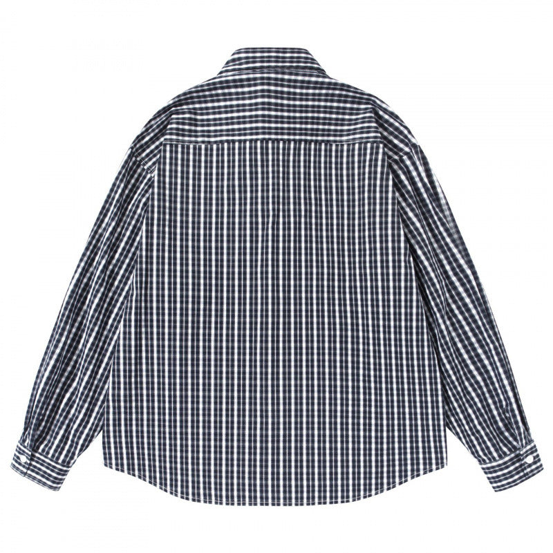 Men's loose-fitting checkered shirt with double breast pockets Amarae