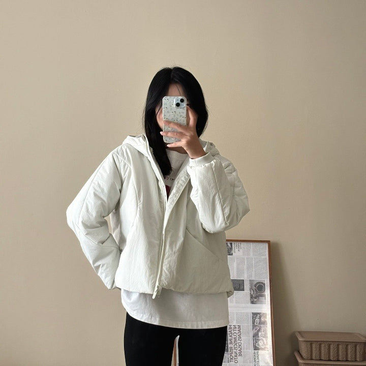 Women short cut light thermo hoodie jacket with oversized silhouette Amarae