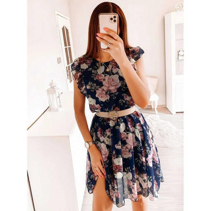 Lune London Floral Ruffle Midi Dress for Women