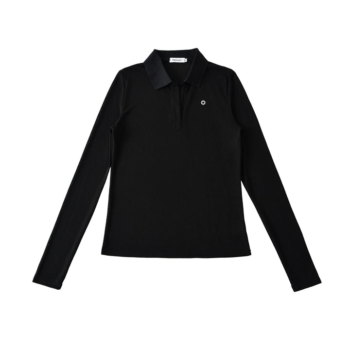 Long sleeve polo shirt for women with a modern collar and a high-quality material blend Lune London