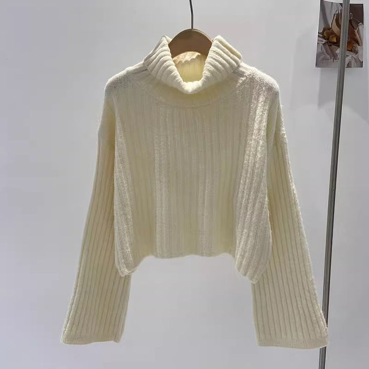 Pull pour femmes à col roulé tendance avec structure côtelée et coupe décontractée Chic & Stil