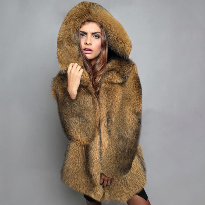 Ladies Luxury Coat in Faux Lune London