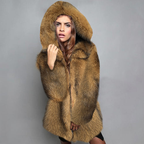 Ladies Luxury Coat in Faux Amarae