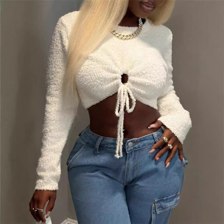 Short top for women with drawstring and stylish cut Lune London