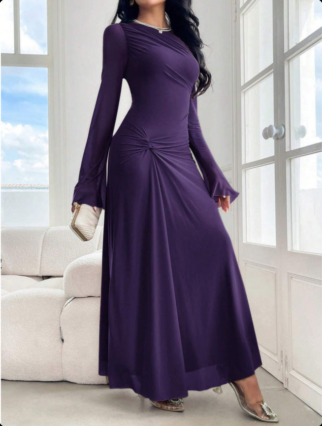 Women's maxi dress with gathered waist and bell sleeves Amarae