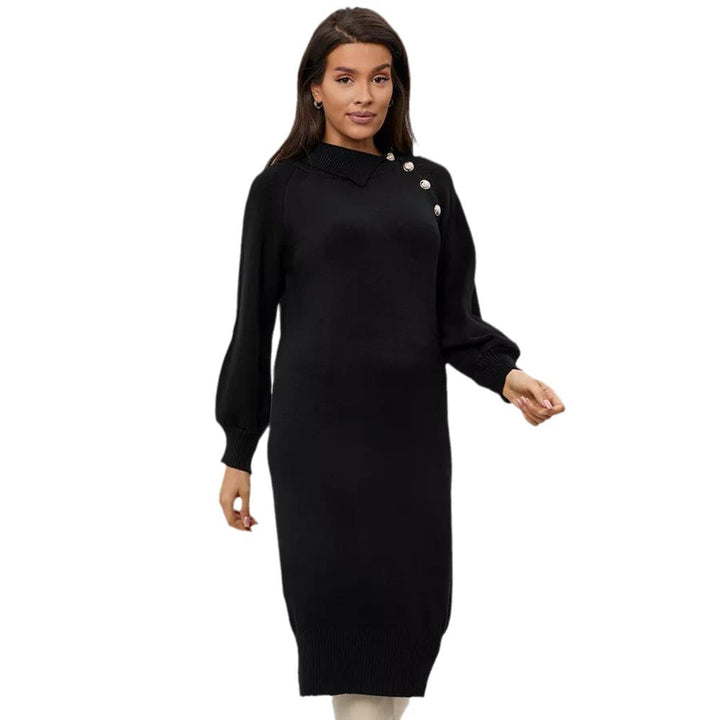 Robe en tricot élégante pour femme avec ceinture de tailleur et détails de boutons à la mode Chic & Stil