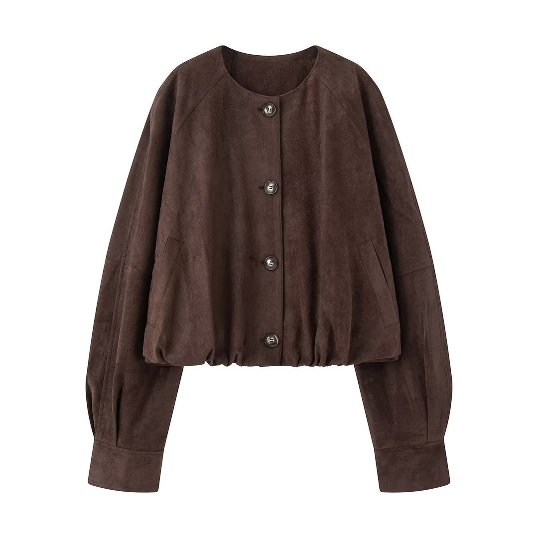 Elegant and casual blouse jacket for women in synthetic leather Lune London