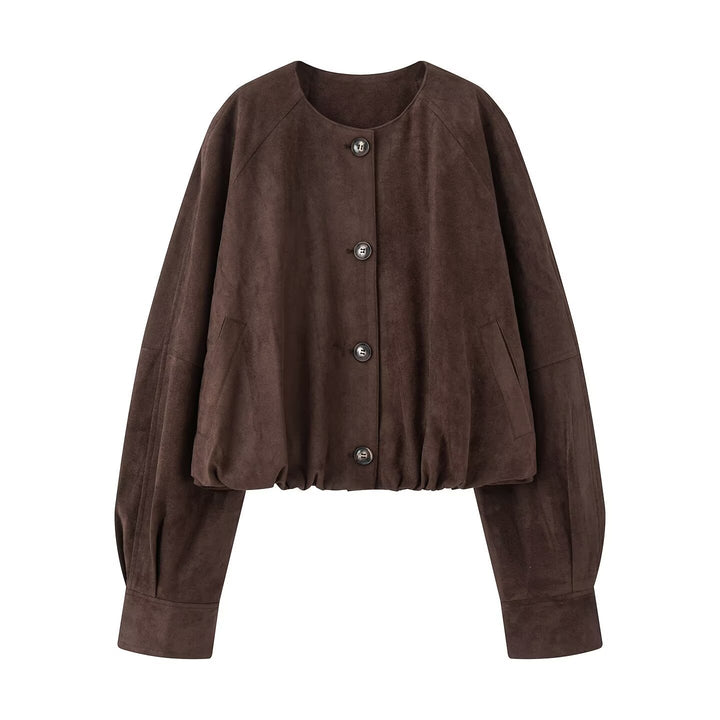 Elegant and casual blouse jacket for women in synthetic leather Lune London