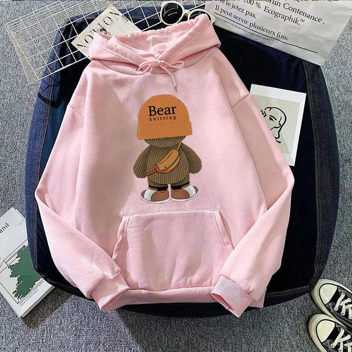 Women's hoodie with playful bear design and high-quality fleece Chic & Stil