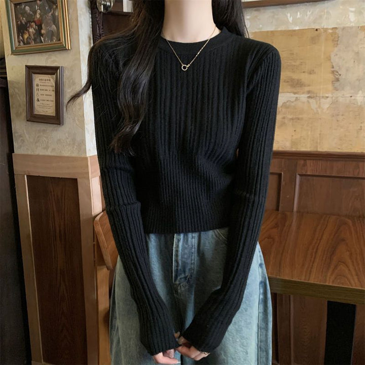 Pull à côtes fines pour femmes avec manches allongées Chic & Stil