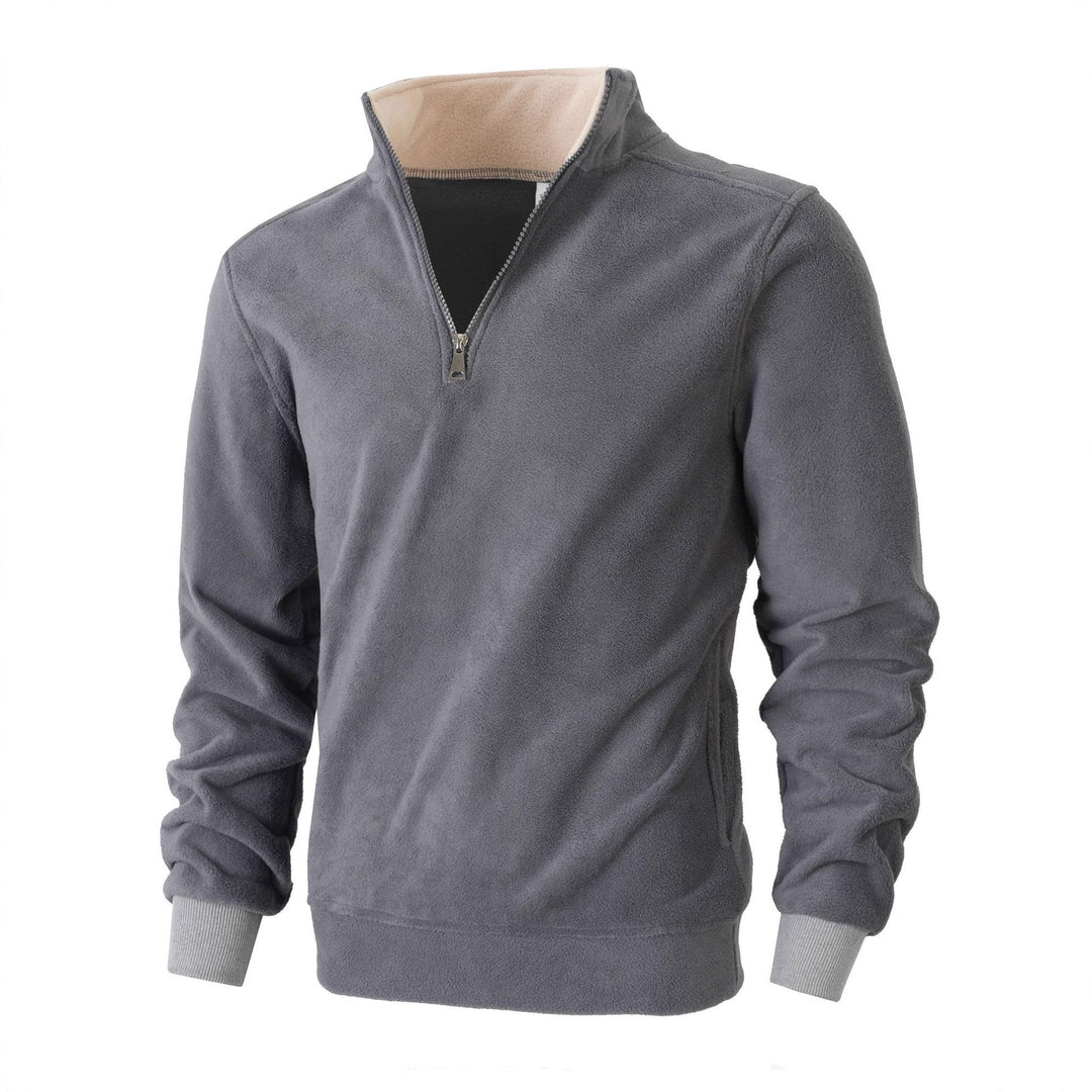 Men's fleece pullover with high collar and zipper Lune London