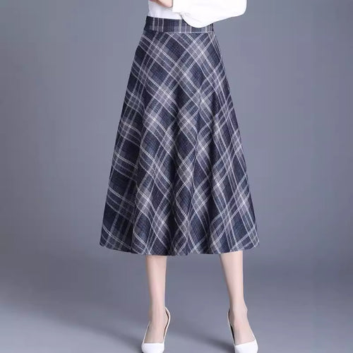 Plaid midi skirt for women in soft fabric and flowy cut Amarae