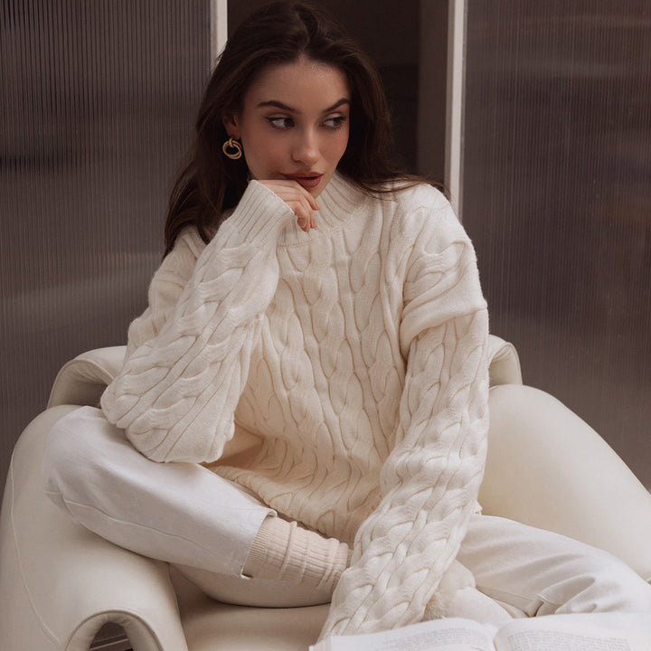 Pull en tricot pour femmes avec motif en vagues Chic & Stil