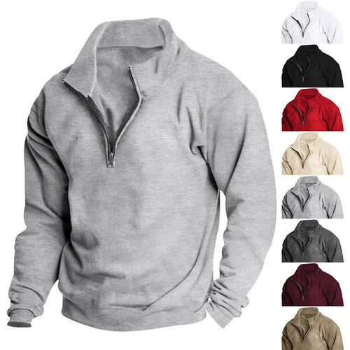 Men's high collar sweatshirt with half zip Amarae