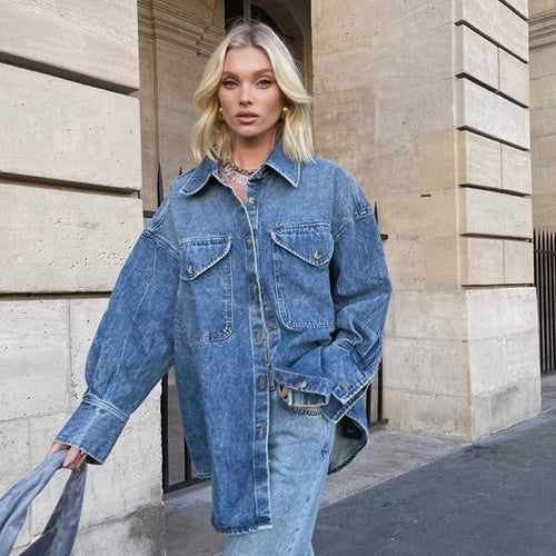 Veste surchemise décontractée pour femmes en denim de haute qualité Chic & Stil