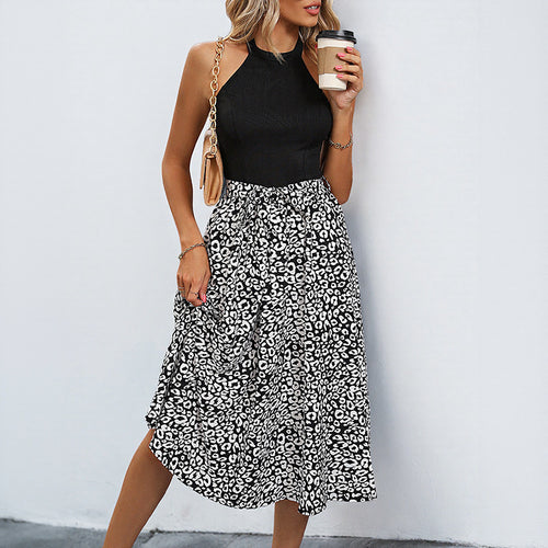 Midi backless dress for women with fluid A-line skirt Amarae